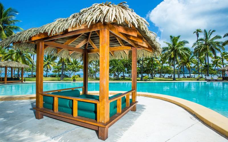 Image of a Poolside Cabana from Lomani Island Resort.